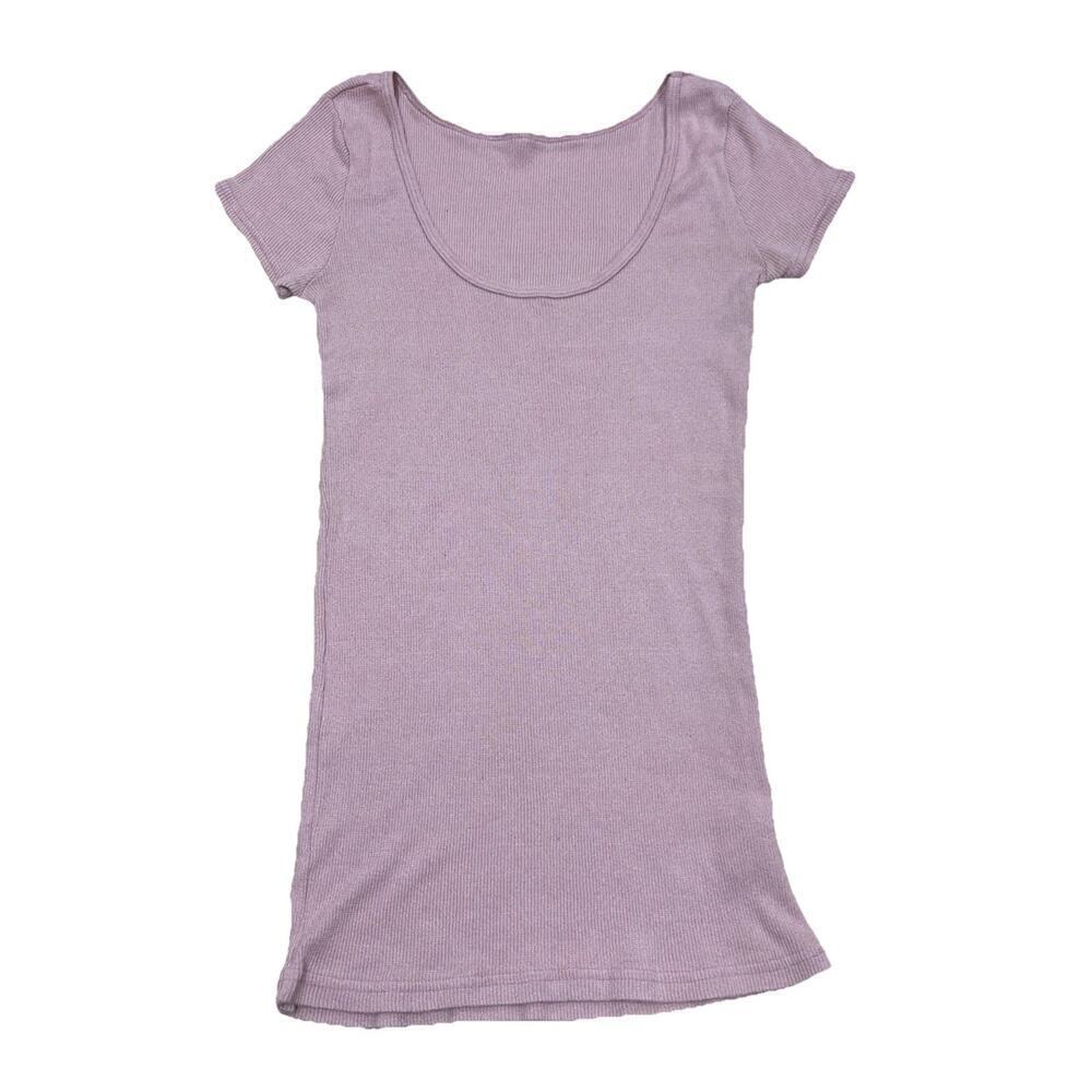 Michael Stars Womens Y2K Pink Short Sleeve Scoop Neck Original Tee One Size